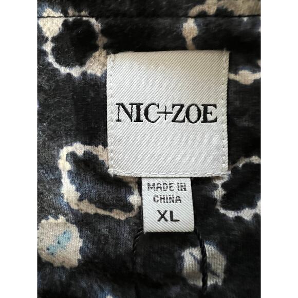 NIC+ZOE COMPAN WOMENS XLARGE MIDNIGHT SHIBORI TWIST FRONT SHEATH DRESS BLACK NEW - Picture 6 of 14